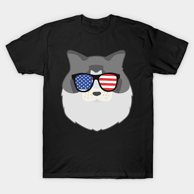 4th Of July Cat Shirt | Sunglasses Flag Ragdoll Gift T-Shirt by Gawkclothing